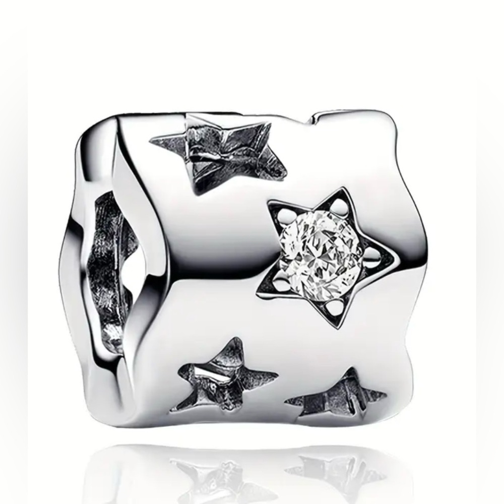 Sterling Silver Star Bracelet Charm~ For Pandora & Most Others